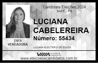 Candidato LUCIANA CABELEREIRA 2024 - SAPÉ - Eleições