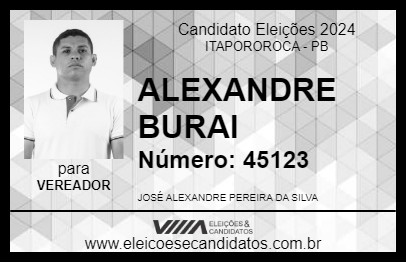 Candidato ALEXANDRE BURAI 2024 - ITAPOROROCA - Eleições