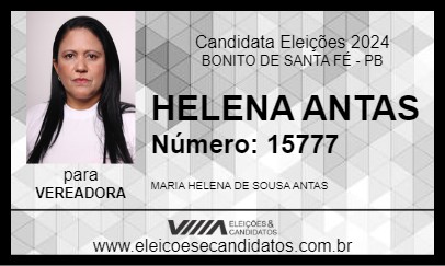 Candidato HELENA ANTAS 2024 - BONITO DE SANTA FÉ - Eleições