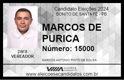 Candidato MARCOS DE PURICA 2024 - BONITO DE SANTA FÉ - Eleições