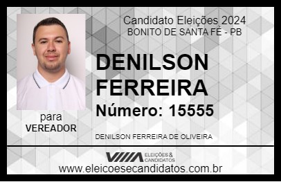 Candidato DENILSON FERREIRA 2024 - BONITO DE SANTA FÉ - Eleições