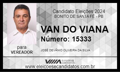 Candidato VAN DO VIANA 2024 - BONITO DE SANTA FÉ - Eleições