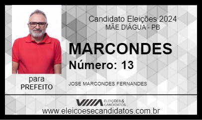 Candidato MARCONDES 2024 - MÃE D\ÁGUA - Eleições