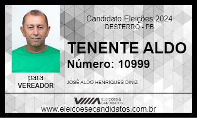 Candidato TENENTE ALDO 2024 - DESTERRO - Eleições