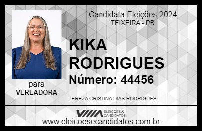 Candidato KIKA RODRIGUES 2024 - TEIXEIRA - Eleições