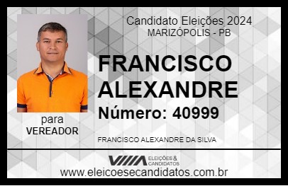 Candidato FRANCISCO ALEXANDRE 2024 - MARIZÓPOLIS - Eleições