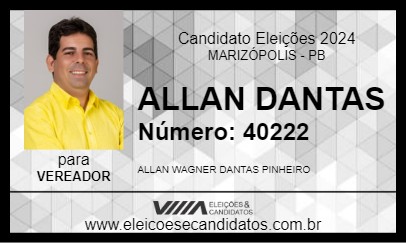 Candidato ALLAN DANTAS 2024 - MARIZÓPOLIS - Eleições