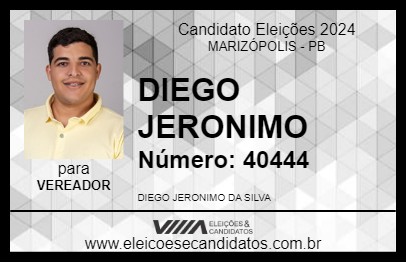 Candidato DIEGO JERONIMO 2024 - MARIZÓPOLIS - Eleições