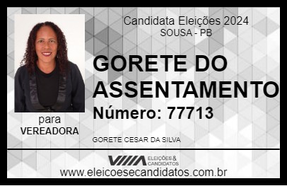 Candidato GORETE DO ASSENTAMENTO 2024 - SOUSA - Eleições