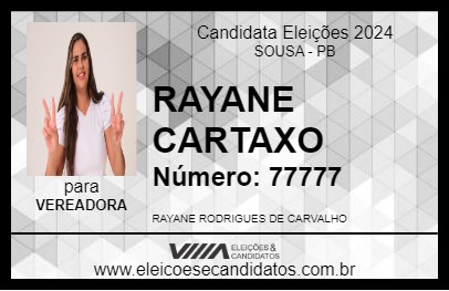 Candidato RAYANE CARTAXO 2024 - SOUSA - Eleições