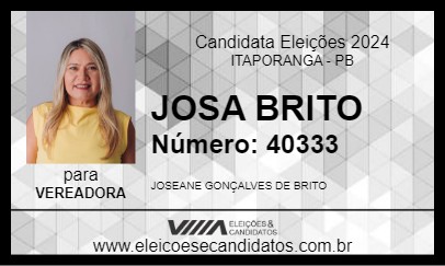 Candidato JOSA BRITO 2024 - ITAPORANGA - Eleições