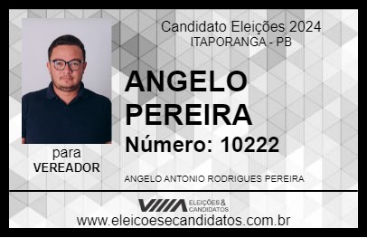 Candidato ANGELO PEREIRA 2024 - ITAPORANGA - Eleições