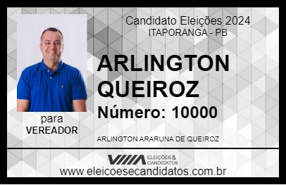 Candidato ARLINGTON QUEIROZ 2024 - ITAPORANGA - Eleições