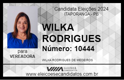 Candidato WILKA RODRIGUES 2024 - ITAPORANGA - Eleições