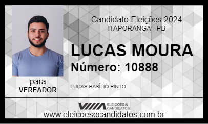 Candidato LUCAS MOURA 2024 - ITAPORANGA - Eleições