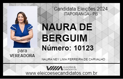 Candidato NAURA DE BERGUIM 2024 - ITAPORANGA - Eleições