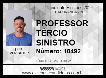 Candidato PROFESSOR TÉRCIO SINISTRO 2024 - ITAPORANGA - Eleições