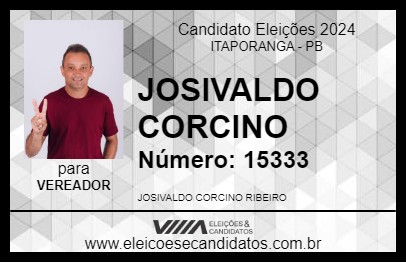 Candidato JOSIVALDO CORCINO 2024 - ITAPORANGA - Eleições