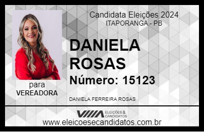 Candidato DANIELA ROSAS 2024 - ITAPORANGA - Eleições