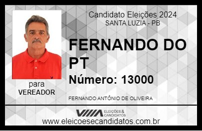 Candidato FERNANDO DO PT 2024 - SANTA LUZIA - Eleições