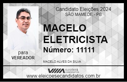 Candidato MACELO ELETRICISTA 2024 - SÃO MAMEDE - Eleições