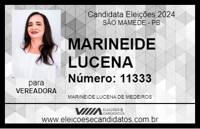 Candidato MARINEIDE LUCENA 2024 - SÃO MAMEDE - Eleições