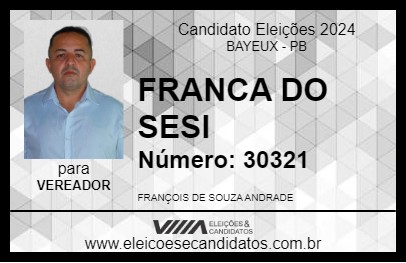 Candidato FRANCA DO SESI 2024 - BAYEUX - Eleições