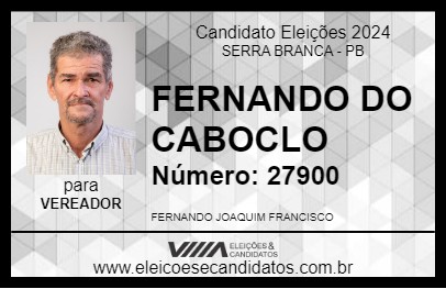 Candidato FERNANDO DO CABOCLO 2024 - SERRA BRANCA - Eleições