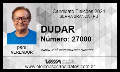 Candidato DUDAR 2024 - SERRA BRANCA - Eleições