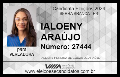 Candidato IALOENY ARAÚJO 2024 - SERRA BRANCA - Eleições