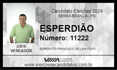 Candidato ESPERDIÃO 2024 - SERRA BRANCA - Eleições