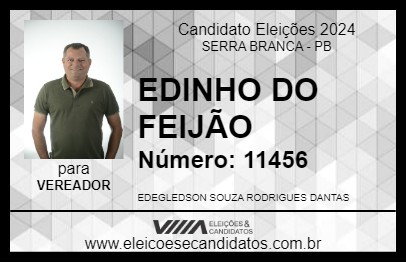 Candidato EDINHO DO FEIJÃO 2024 - SERRA BRANCA - Eleições