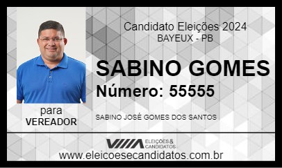 Candidato SABINO GOMES 2024 - BAYEUX - Eleições