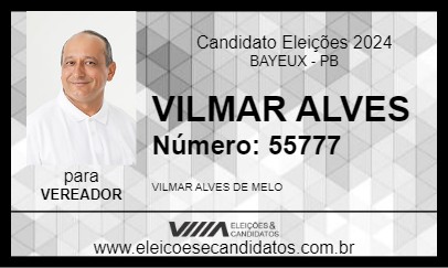 Candidato VILMAR ALVES 2024 - BAYEUX - Eleições