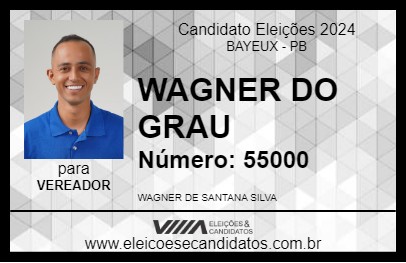 Candidato WAGNER DO GRAU 2024 - BAYEUX - Eleições