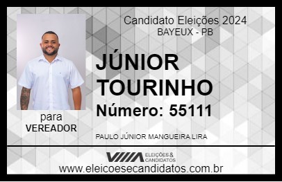 Candidato JÚNIOR TOURINHO 2024 - BAYEUX - Eleições