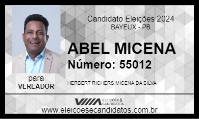 Candidato ABEL MICENA 2024 - BAYEUX - Eleições