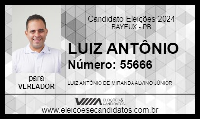 Candidato LUIZ ANTÔNIO 2024 - BAYEUX - Eleições