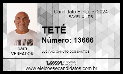 Candidato TETÉ 2024 - BAYEUX - Eleições