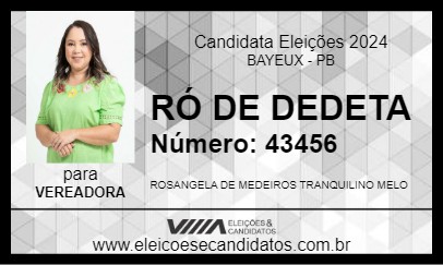 Candidato RÓ DE DEDETA 2024 - BAYEUX - Eleições