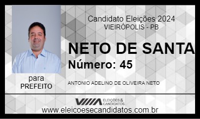 Candidato NETO DE SANTA 2024 - VIEIRÓPOLIS - Eleições