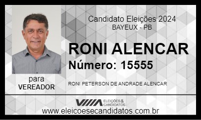 Candidato RONI ALENCAR 2024 - BAYEUX - Eleições