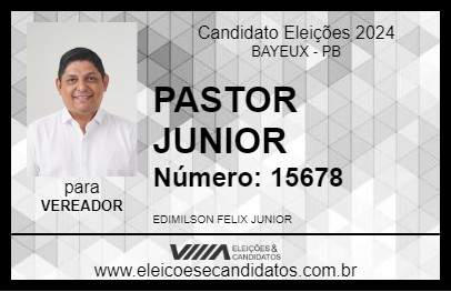 Candidato EDIMILSON JUNIOR 2024 - BAYEUX - Eleições