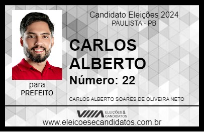 Candidato CARLOS ALBERTO 2024 - PAULISTA - Eleições