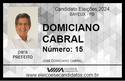 Candidato DOMICIANO CABRAL 2024 - BAYEUX - Eleições