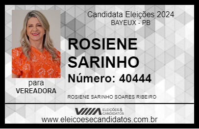 Candidato ROSIENE SARINHO 2024 - BAYEUX - Eleições