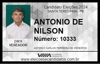 Candidato ANTONIO DE NELSON 2024 - SANTA TERESINHA - Eleições