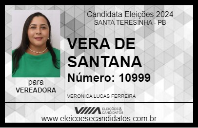 Candidato VERA DA SANTANA 2024 - SANTA TERESINHA - Eleições