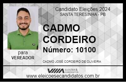 Candidato CADMO CORDEIRO 2024 - SANTA TERESINHA - Eleições