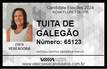 Candidato TUITA DE GALEGÃO 2024 - NOVA FLORESTA - Eleições